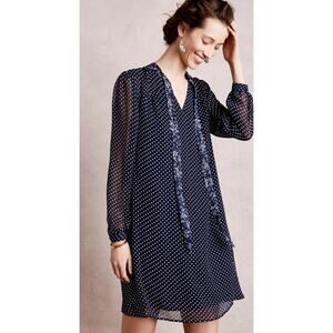 Anthropologie 11.1 Tylho Isla Chiffon Women’s Polka Dot Dress size Small